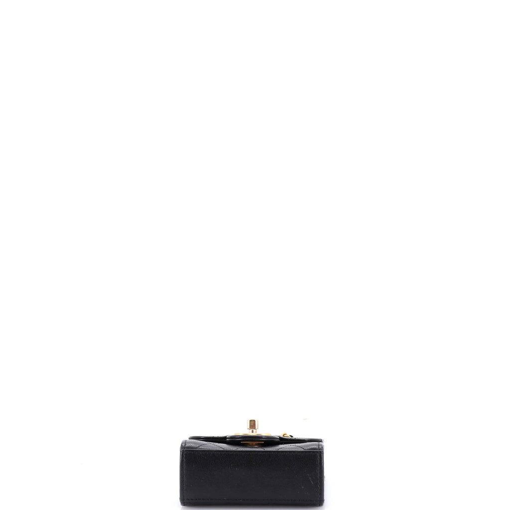 Chic Pearls Flap Clutch with Chain Quilted Goatskin Mini