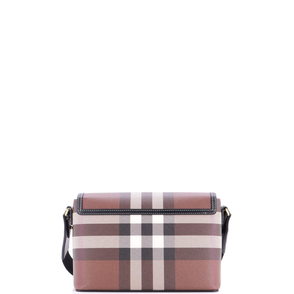 Note Crossbody Bag Check Canvas and Leather Medium