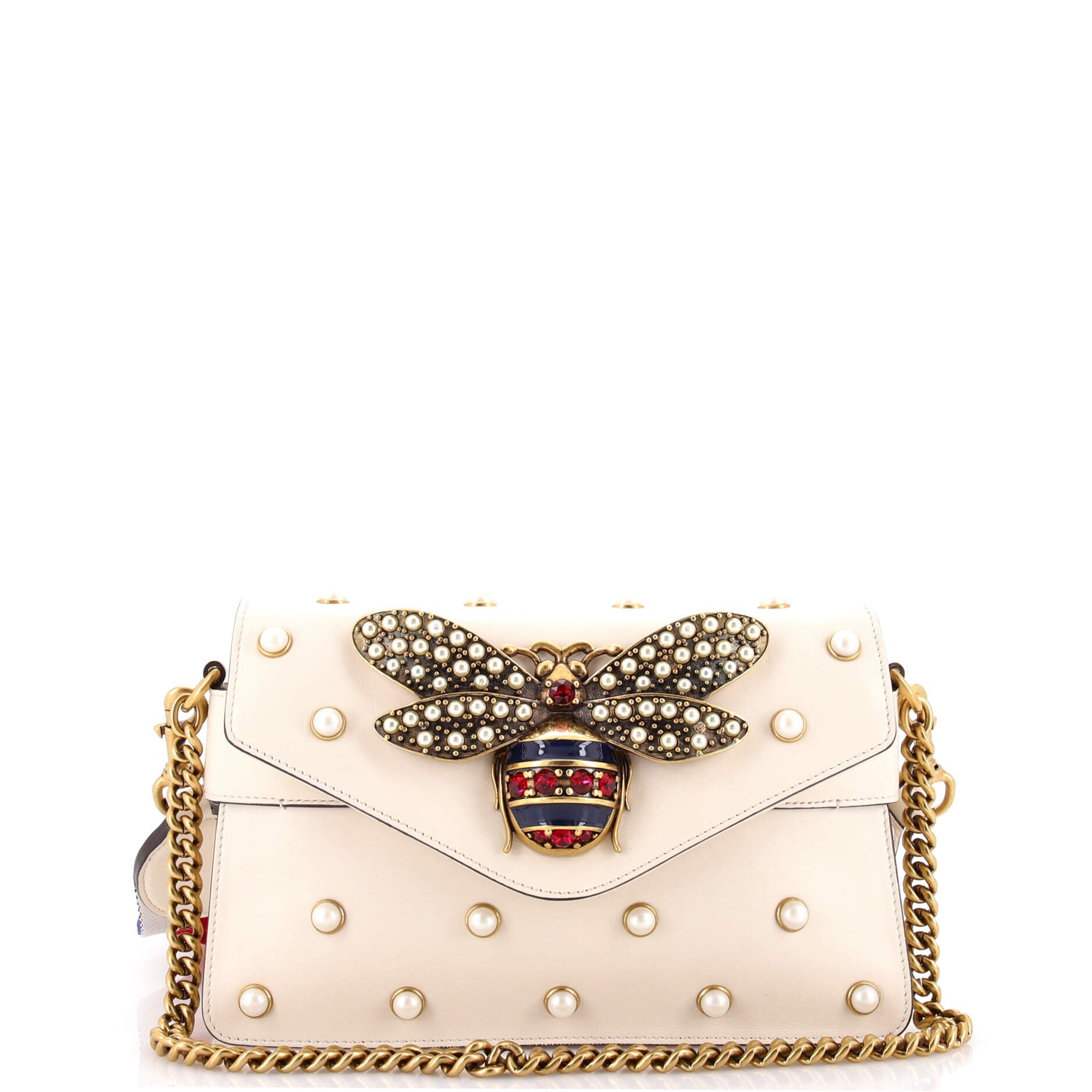 Broadway Pearly Bee Shoulder Bag Embellished Leather Mini