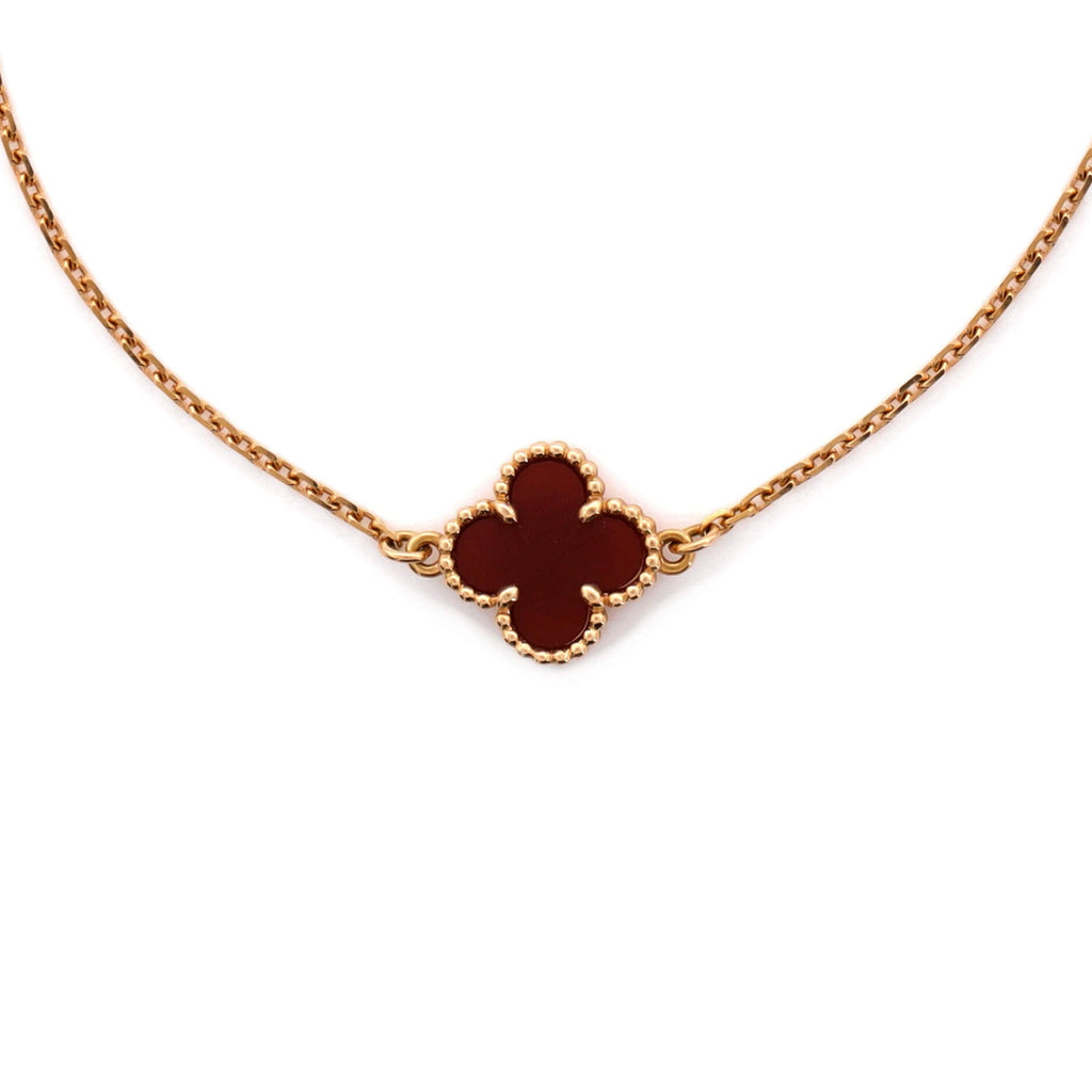 Sweet Alhambra Bracelet 18K Rose Gold and Carnelian