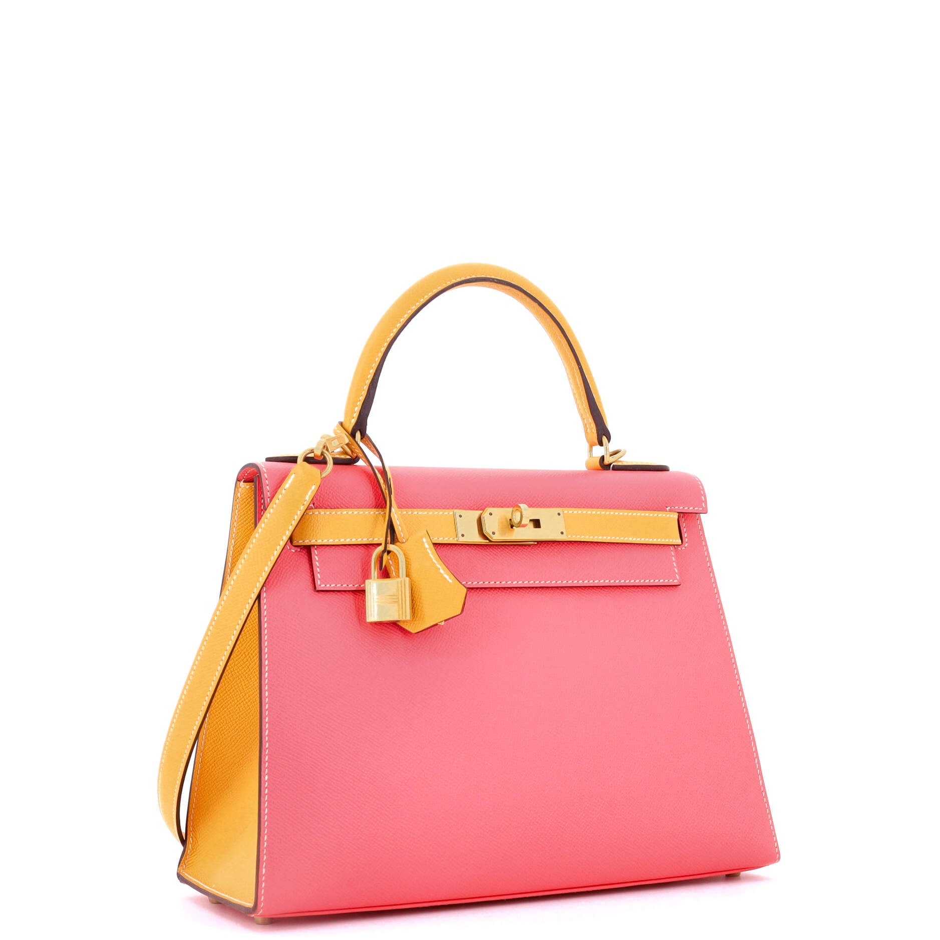 Kelly Handbag Bicolor Epsom with Brushed Gold Hardware 28