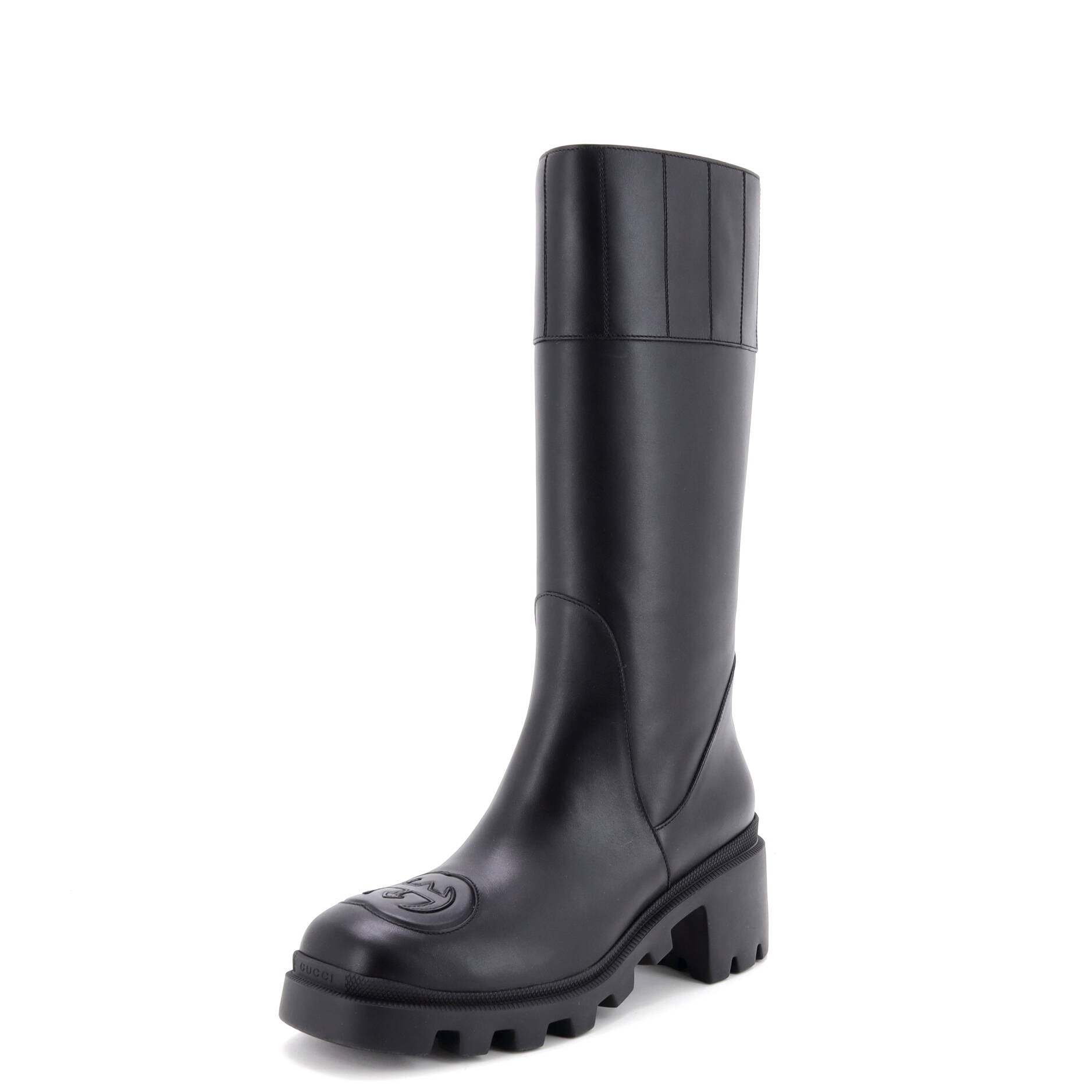 Women's Interlocking G Knee High Boots Quilted Leather