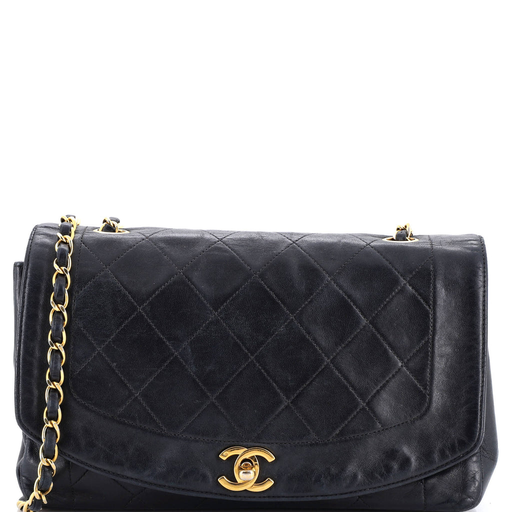 Vintage Diana Flap Bag Quilted Lambskin Medium