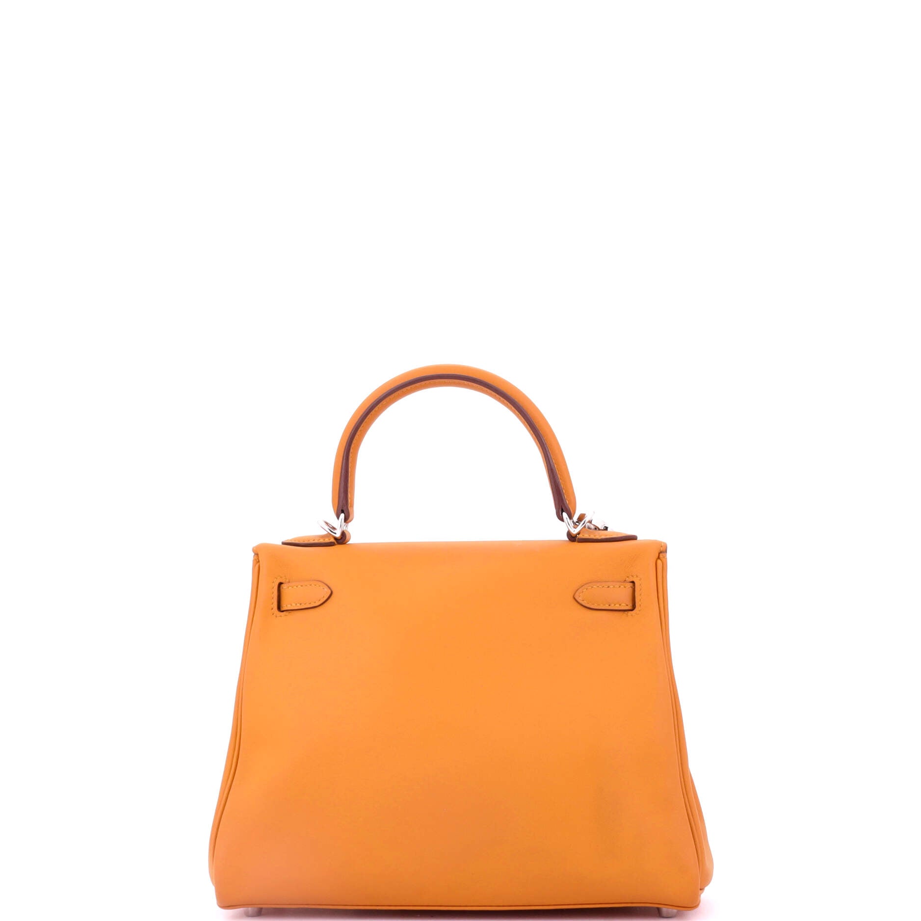 Kelly Handbag Abricot Swift with Palladium Hardware 25