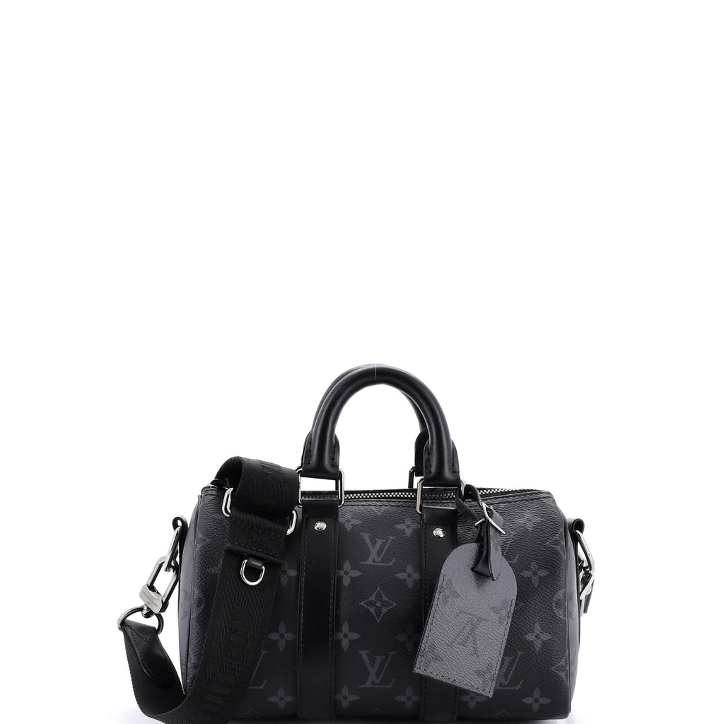 Keepall Bandouliere Bag Reverse Monogram Eclipse Canvas 25