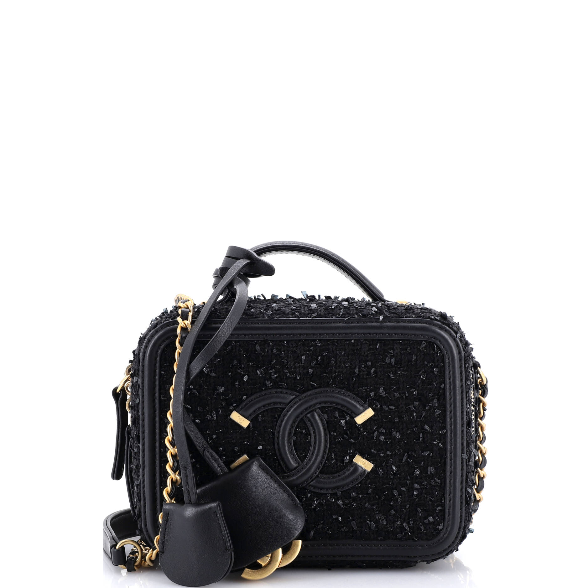 Filigree Vanity Case Quilted Tweed Small
