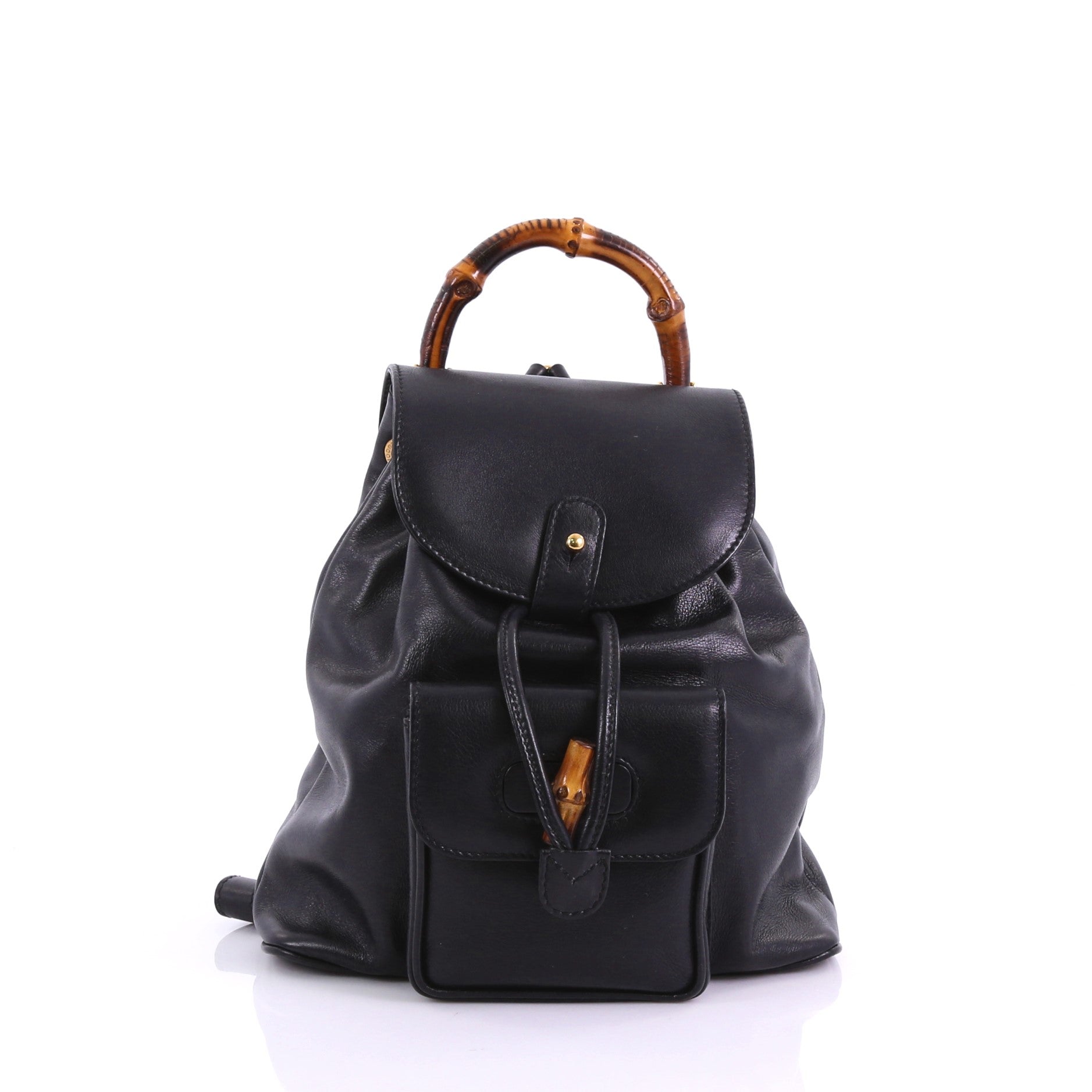 Vintage Bamboo Backpack Leather Mini