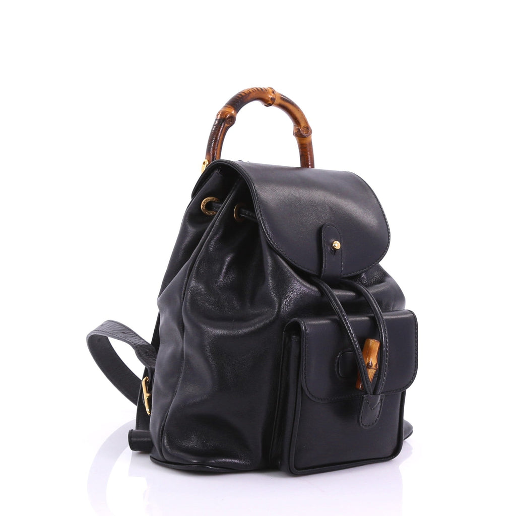 Vintage Bamboo Backpack Leather Mini