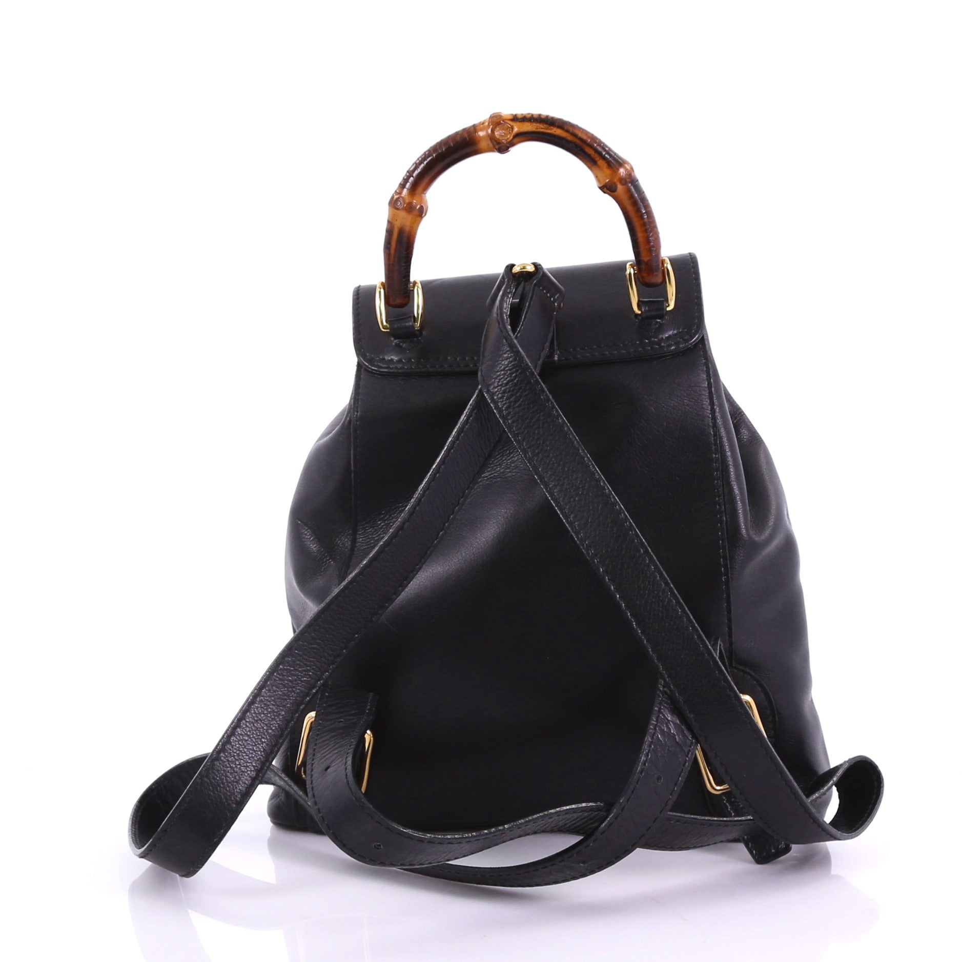 Vintage Bamboo Backpack Leather Mini
