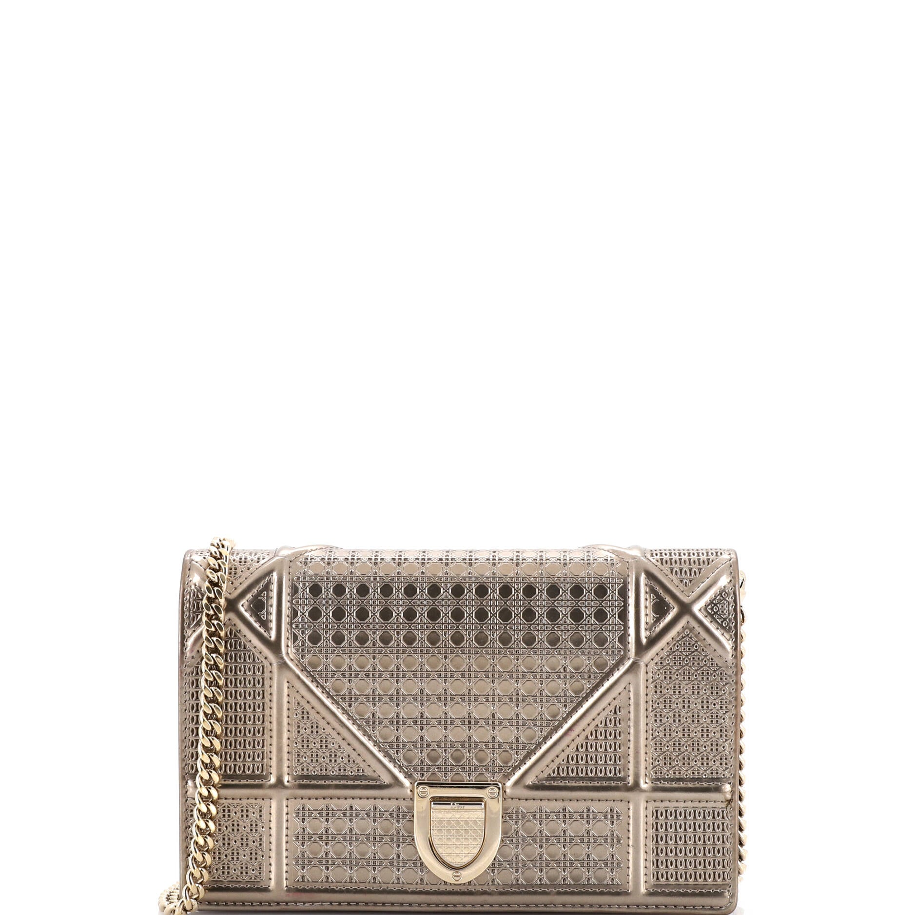 Diorama Wallet on Chain Cannage Embossed Calfskin