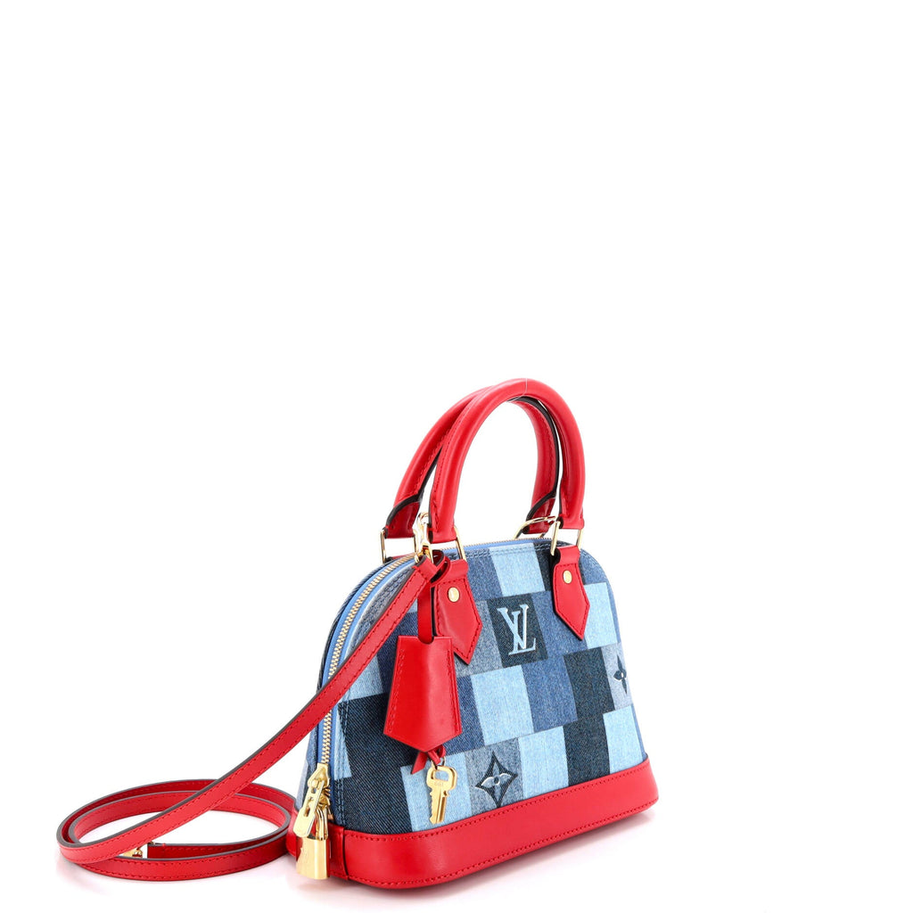Alma Handbag Damier and Monogram Patchwork Denim BB