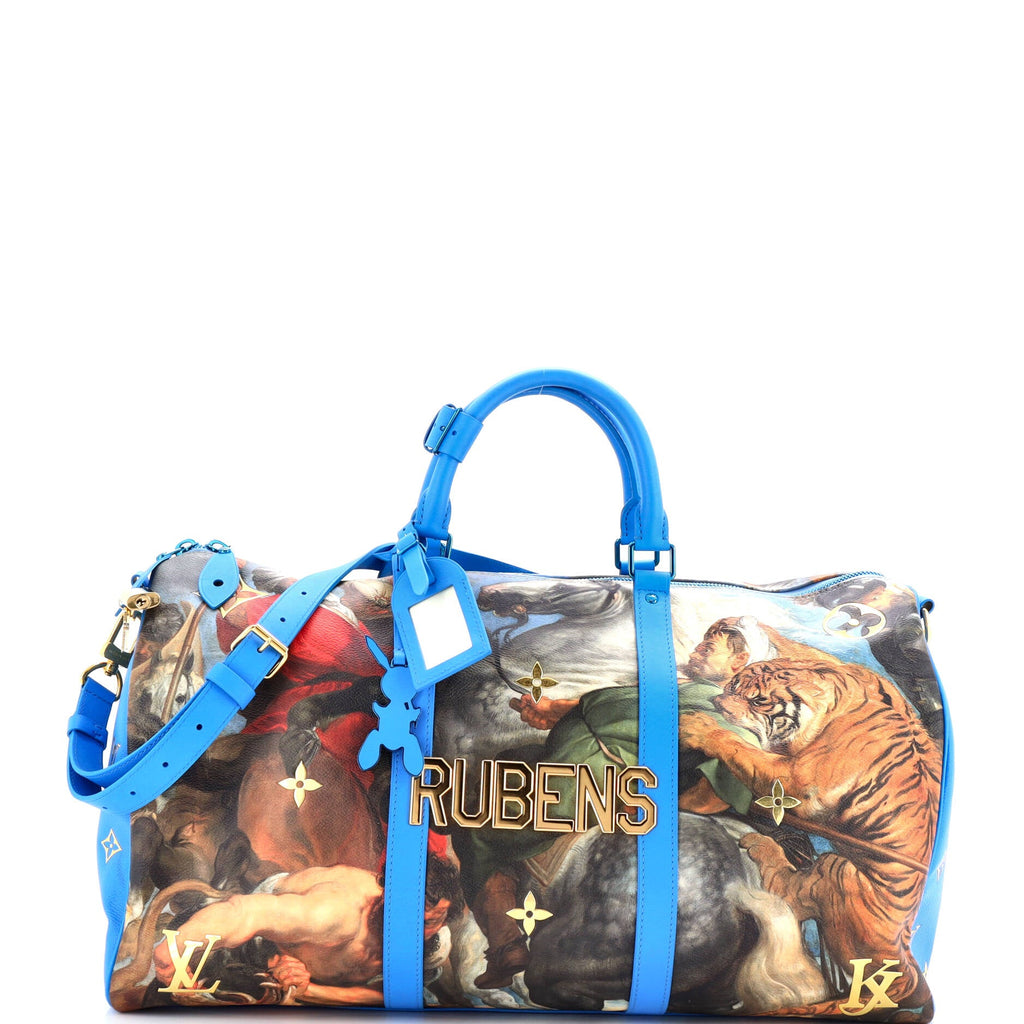 Keepall Bandouliere Bag Limited Edition Jeff Koons Rubens Print Canvas 50