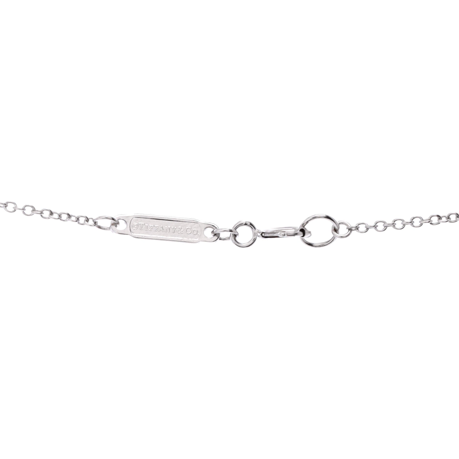 T Circle Pendant Necklace 18K White Gold with Diamond