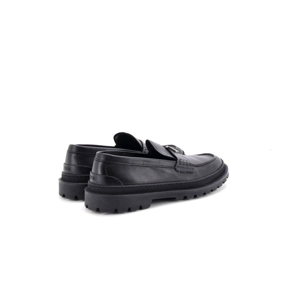 Men's Logo Plaque Loafers Leather