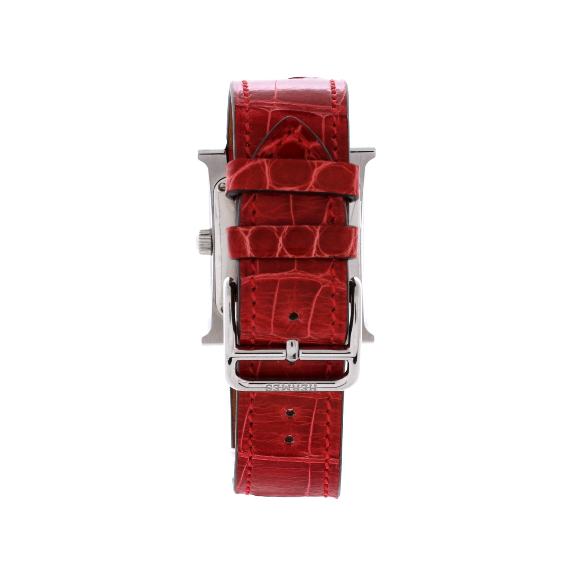 Heure H Automatic Watch Stainless Steel and Alligator with Diamond Bezel 26