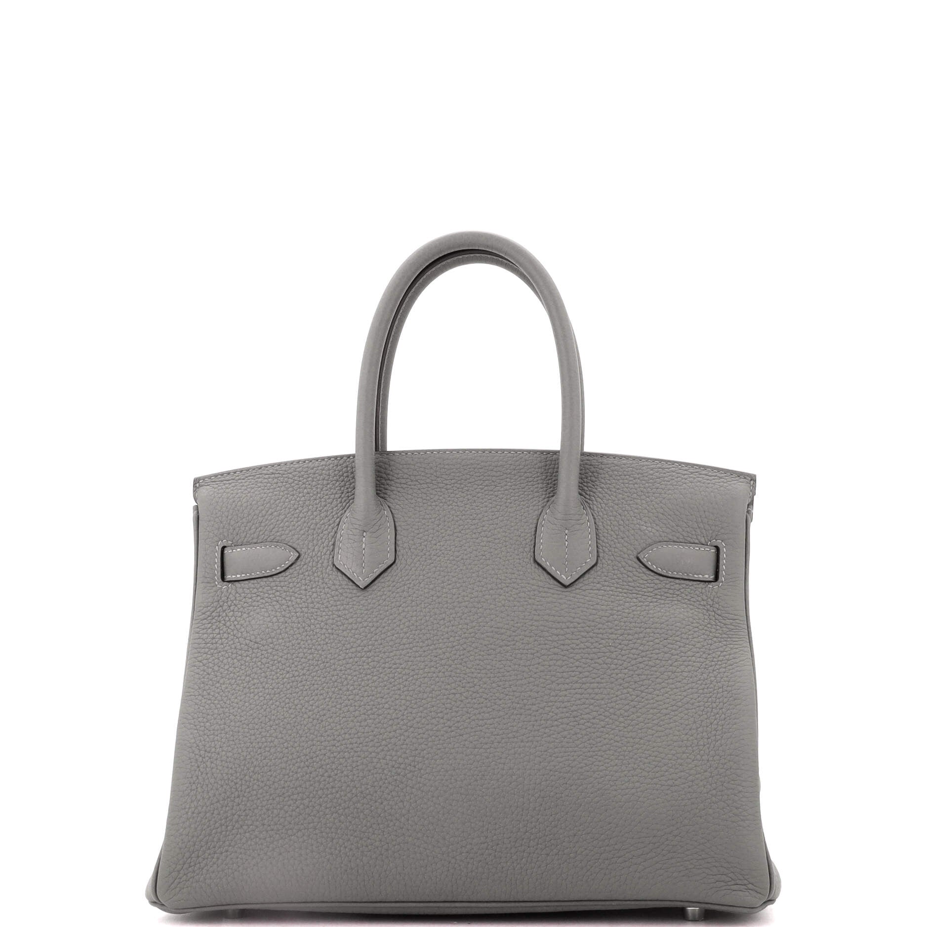 Birkin Handbag Grey Clemence with Palladium Hardware 30