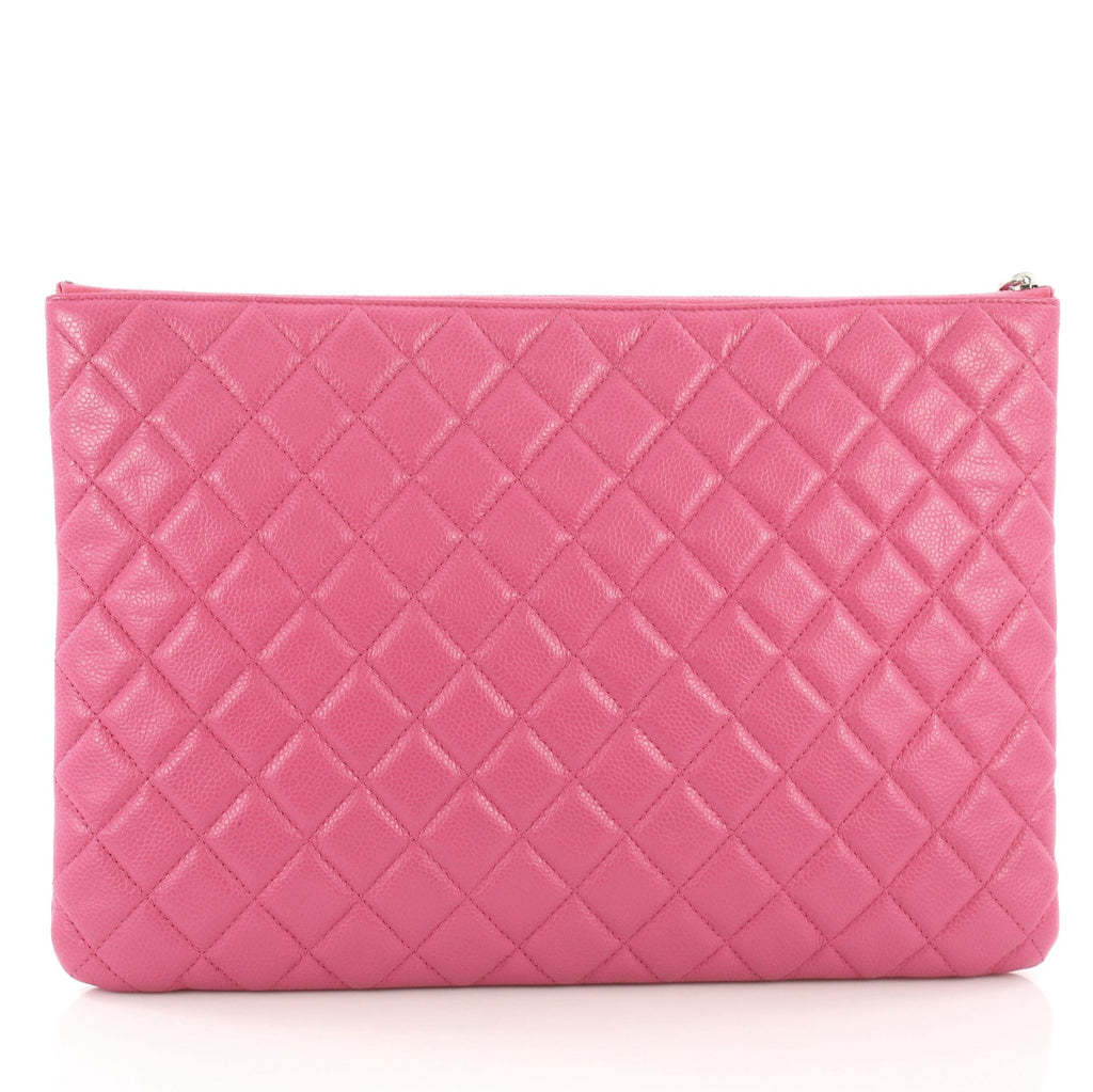 O Case Clutch Quilted Caviar Large