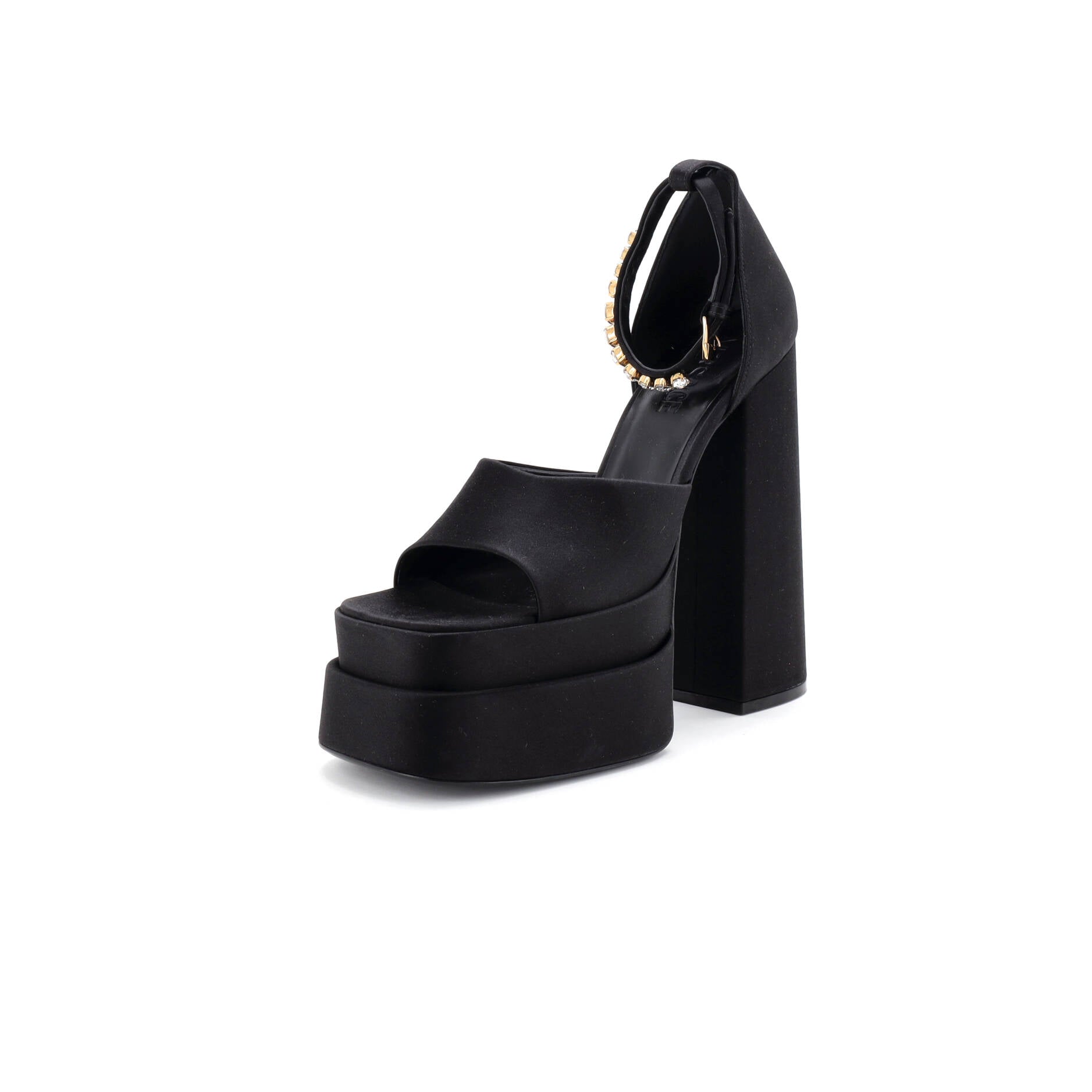 Women's Medusa Aevitas Platform Sandals Satin with Crystals