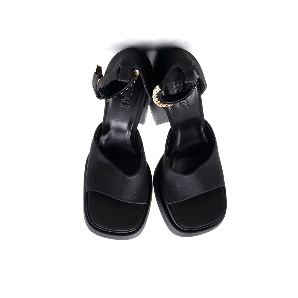 Women's Medusa Aevitas Platform Sandals Satin with Crystals