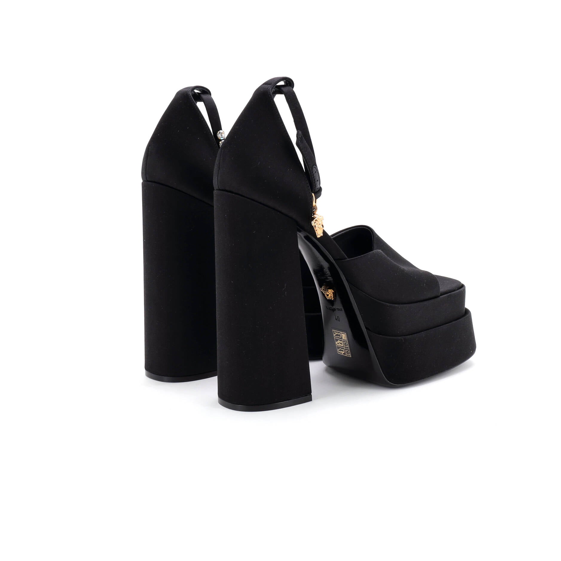 Women's Medusa Aevitas Platform Sandals Satin with Crystals