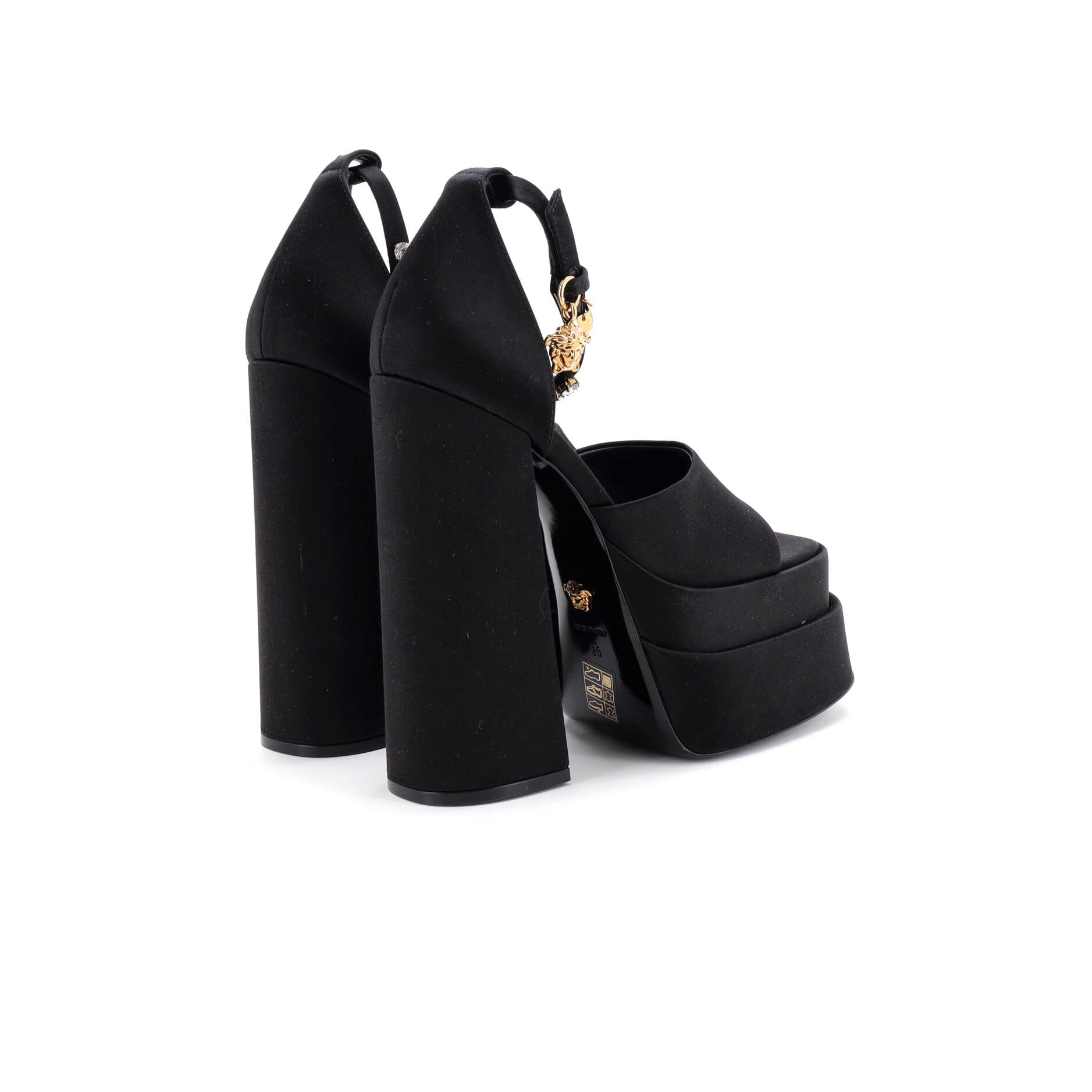 Women's Medusa Aevitas Platform Sandals Satin with Crystals