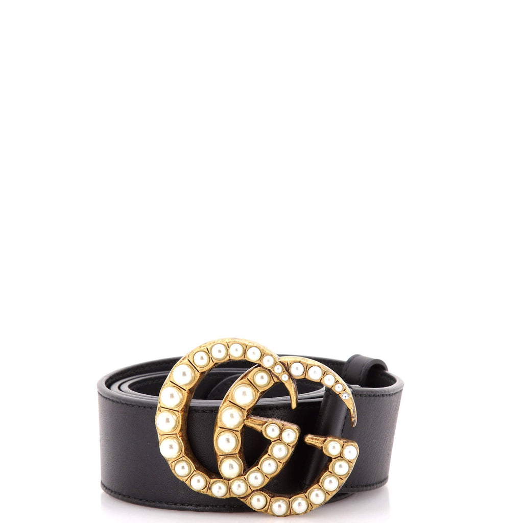 Pearly GG Marmont Belt Leather Wide 5