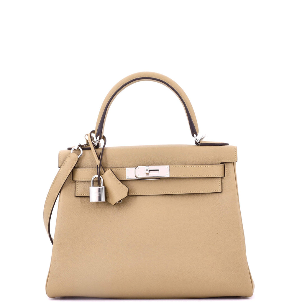 Kelly Handbag Poussiere Evercolor with Palladium Hardware 28