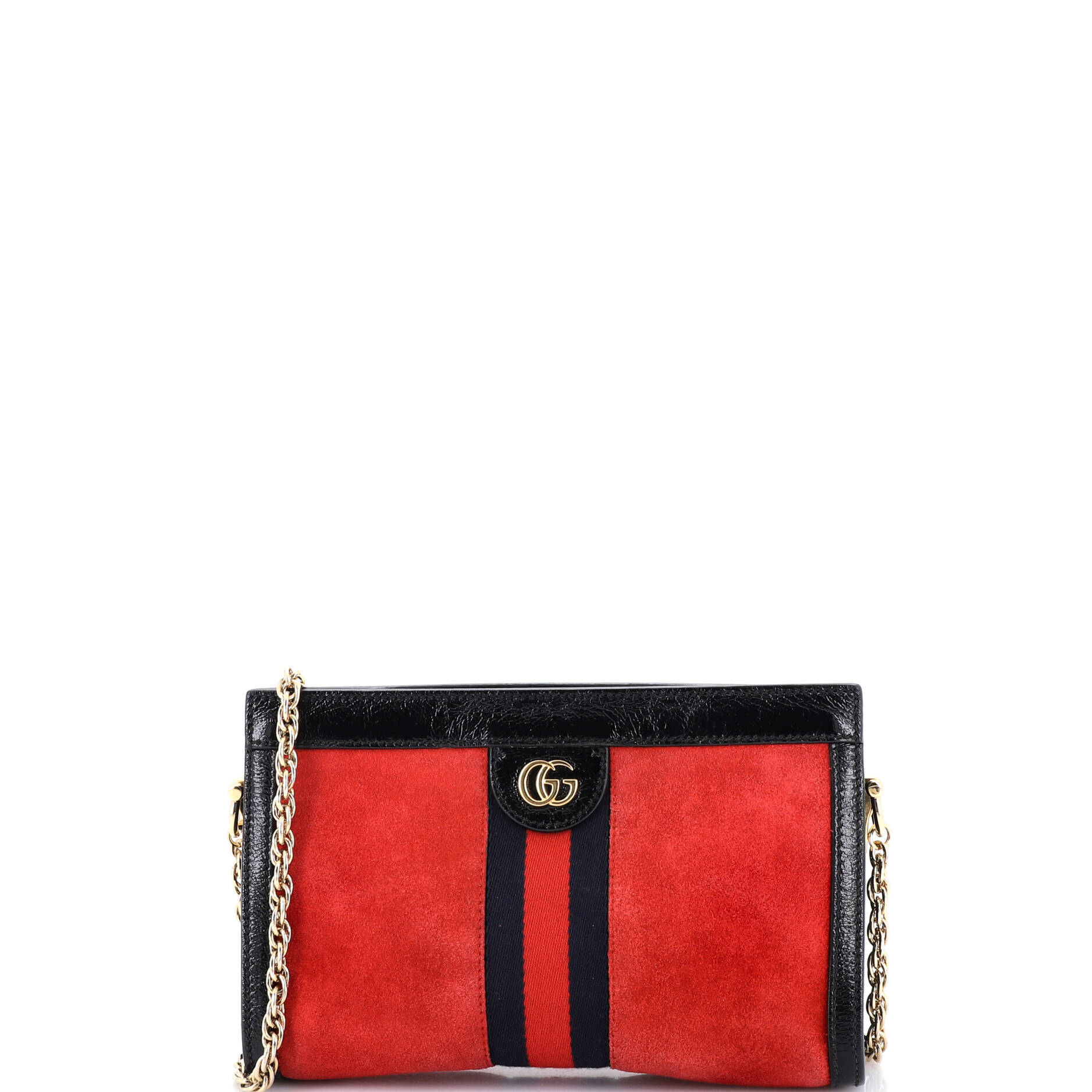 Ophidia Chain Shoulder Bag Suede Small