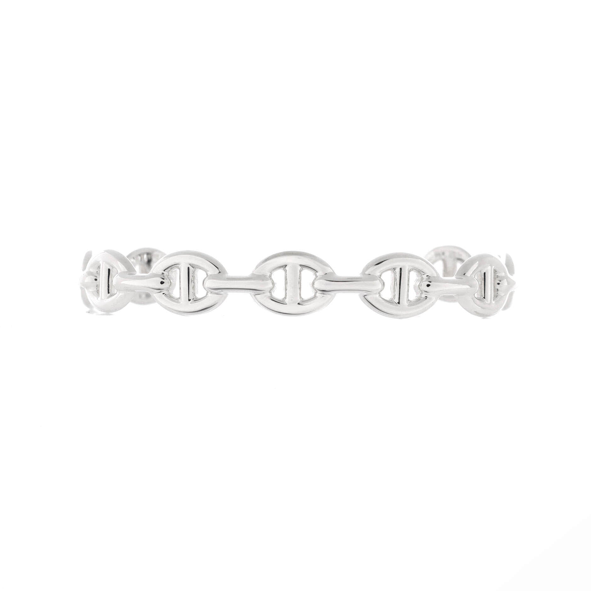 Chaine d'Ancre Enchainee Cuff Bracelet Sterling Silver Medium