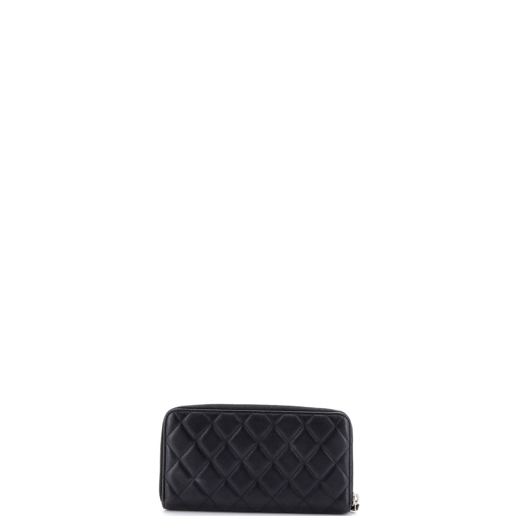 Zip Around Wallet Quilted Lambskin Long