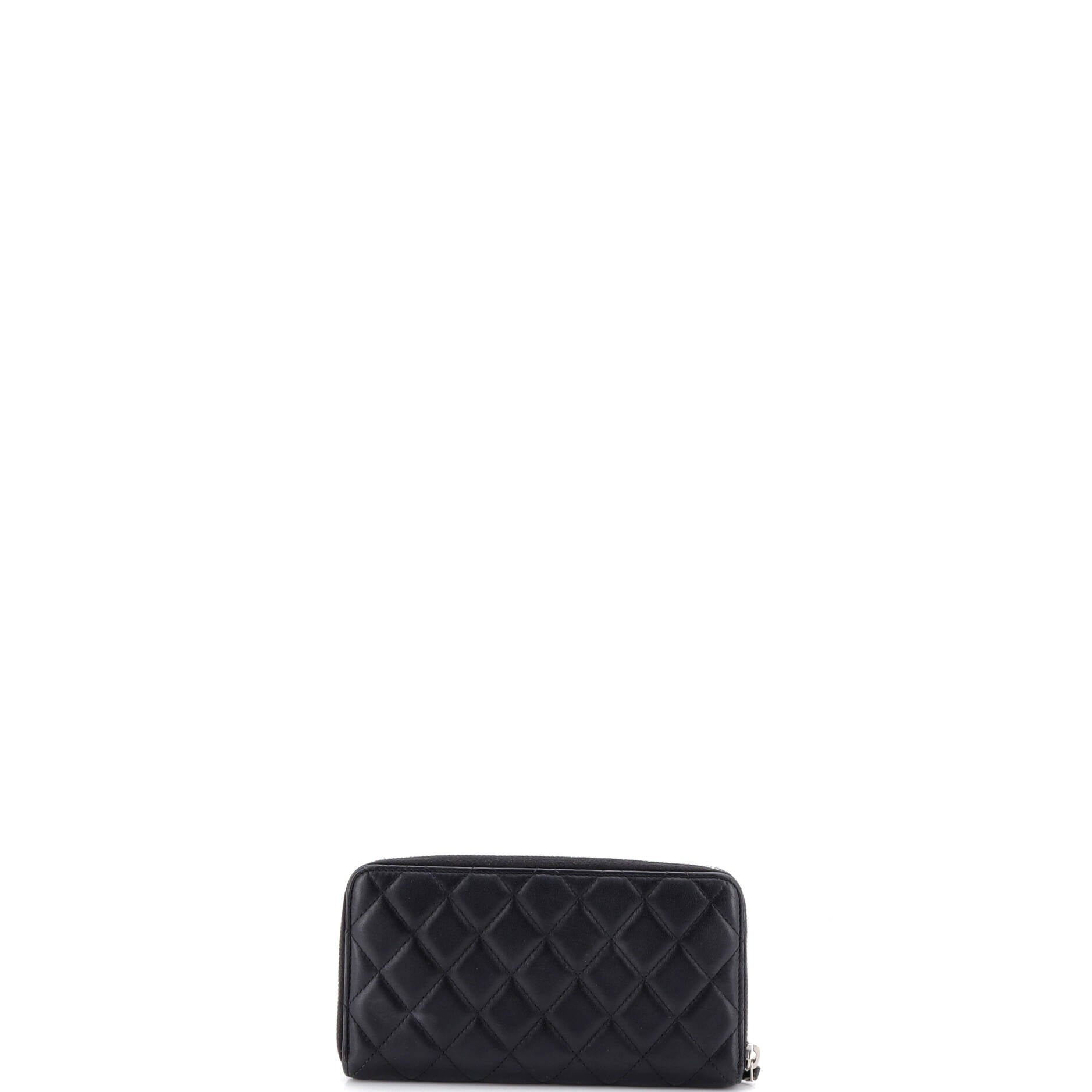 Zip Around Wallet Quilted Lambskin Long