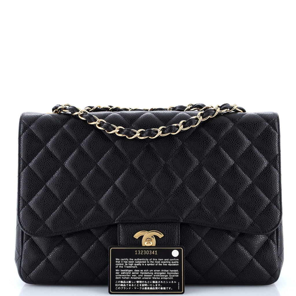 Classic Single Flap Bag Quilted Caviar Jumbo