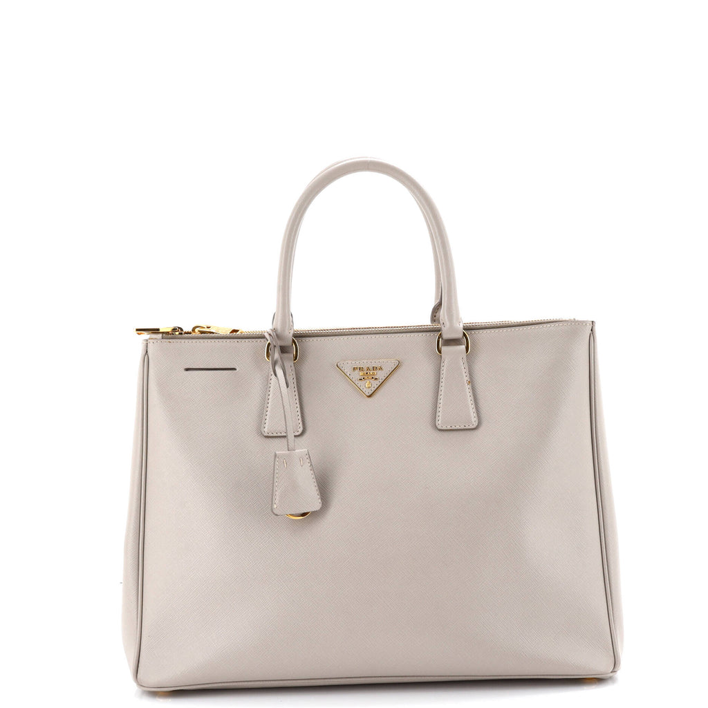 Double Zip Lux Tote Saffiano Leather Large