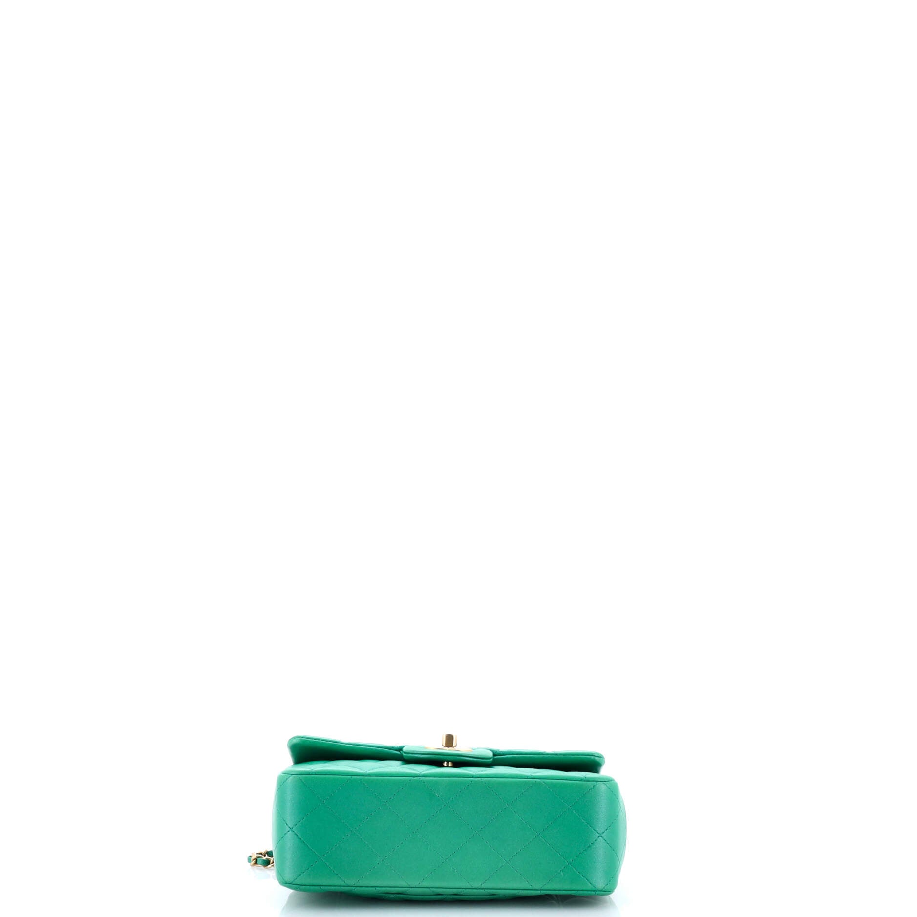Classic Single Flap Top Handle Bag Quilted Lambskin Mini