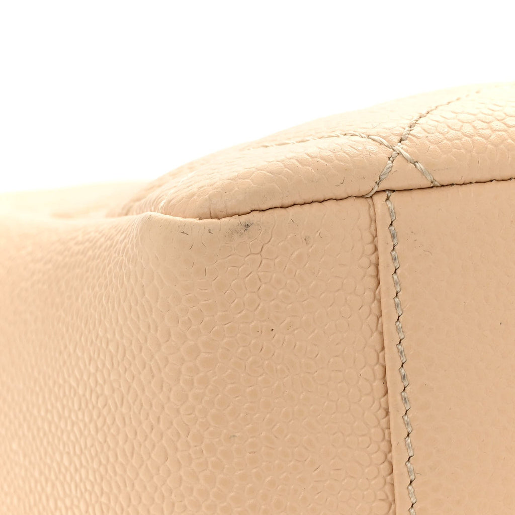 Caviar Quilted Grand Shopping Tote GST Beige