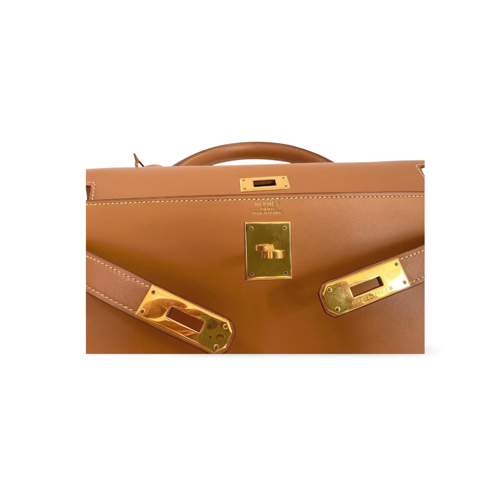 Hermes Kelly Bag 32cm In Gold (Brown) Box Leather With Gold Hardware