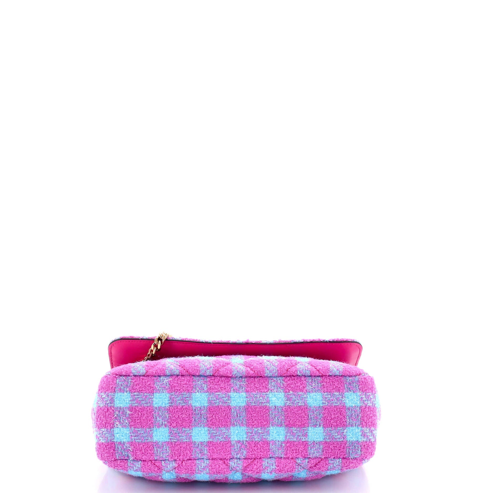 Medusa Icon Chain Flap Bag Quilted Tweed East West