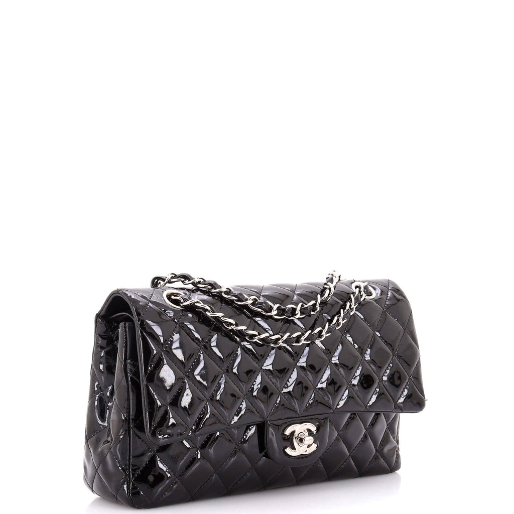 Vintage Classic Double Flap Bag Quilted Patent Medium