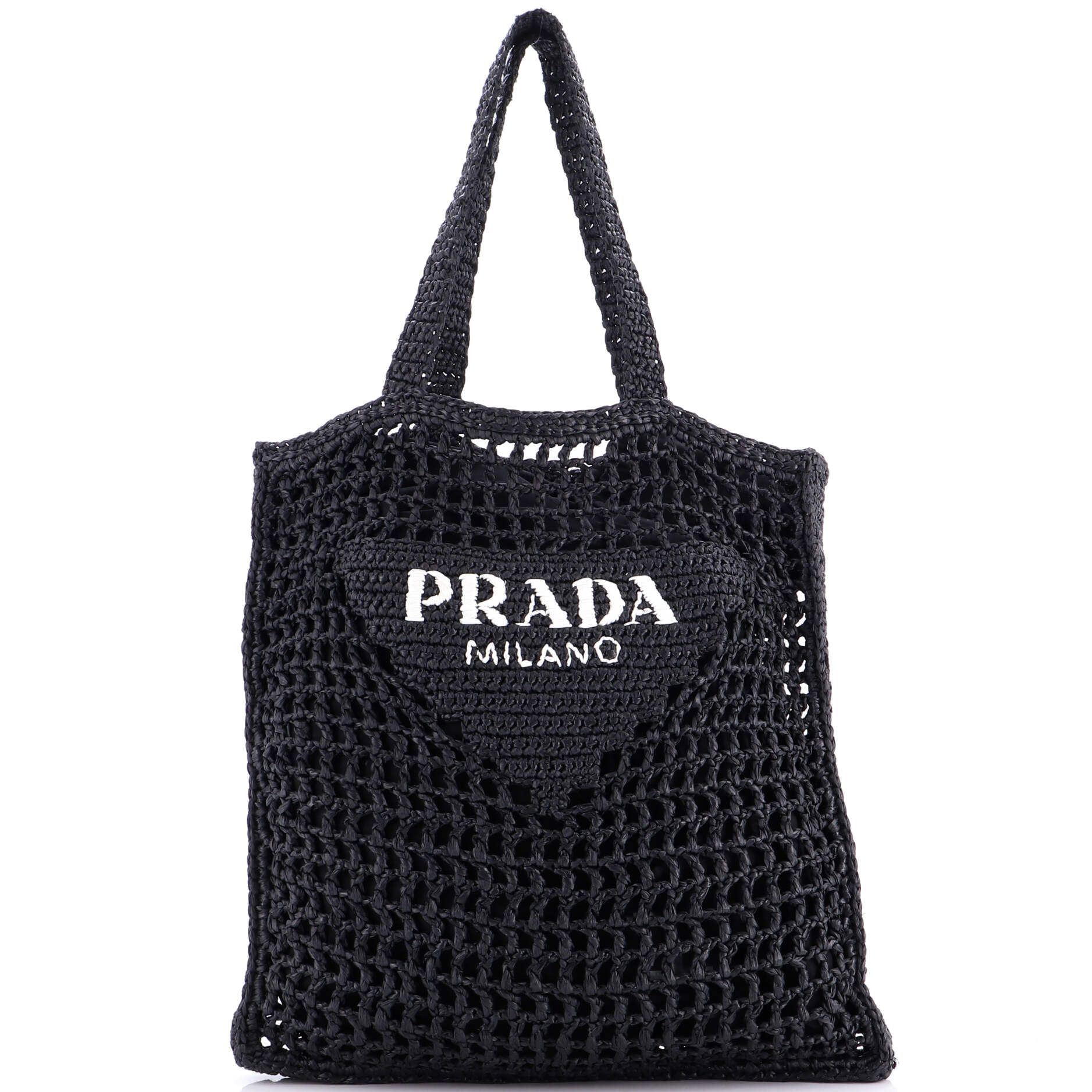 Triangle Logo Open Tote Raffia
