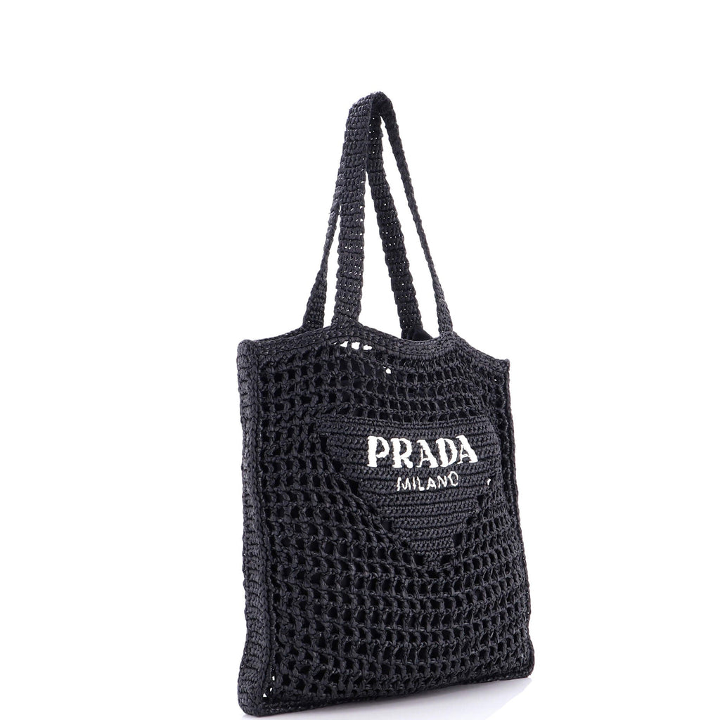 Triangle Logo Open Tote Raffia