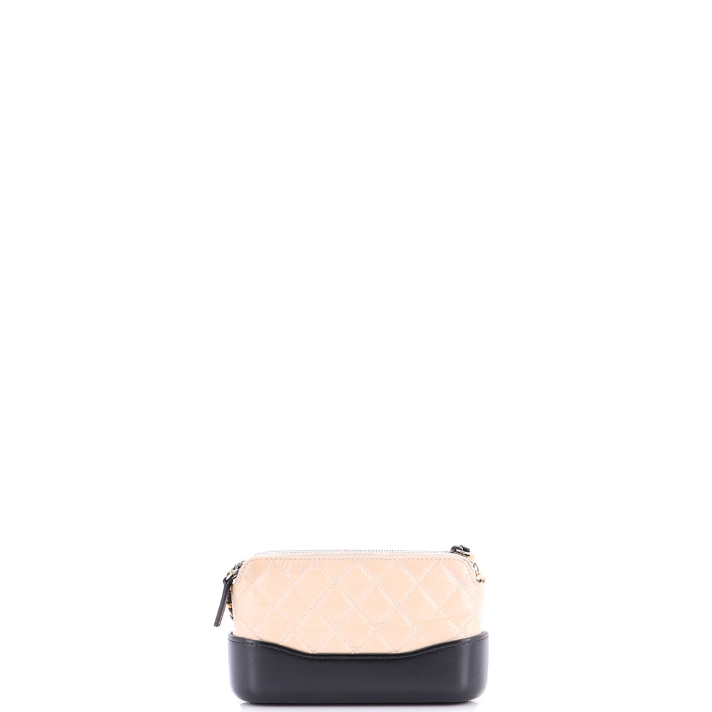 Gabrielle Double Zip Clutch with Chain Quilted Aged Calfskin