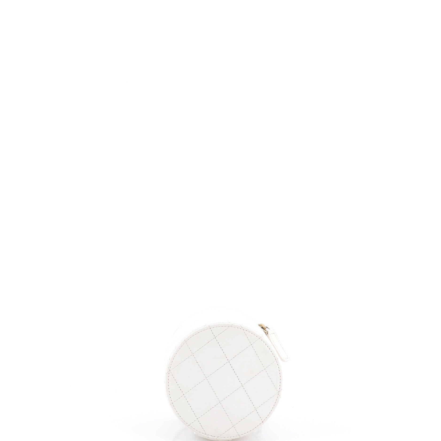 CC Round Vanity Case with Chain Quilted Lambskin Mini