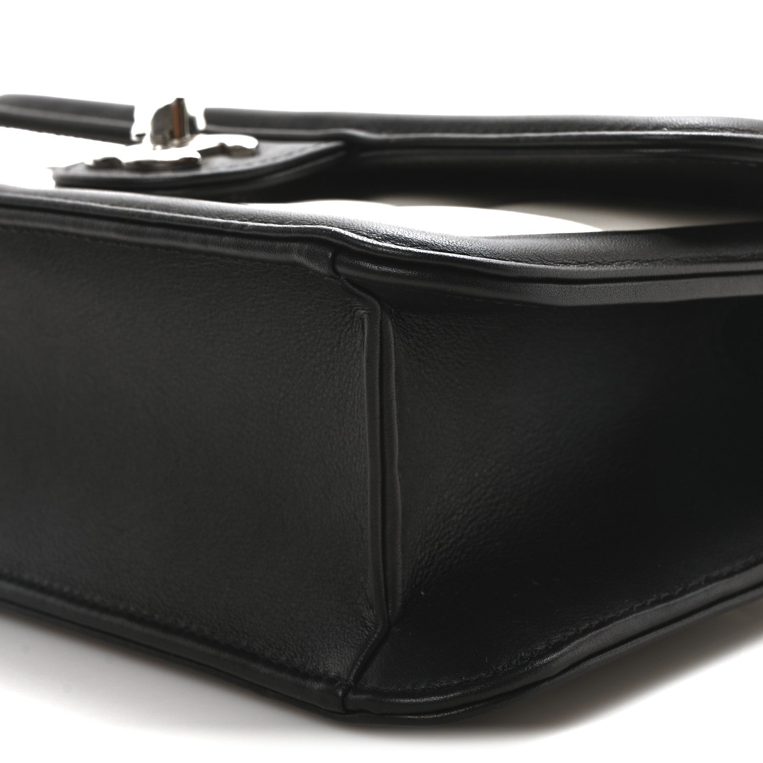 Lambskin Calfskin Mini Chocolate Bar Flap Bag White Black