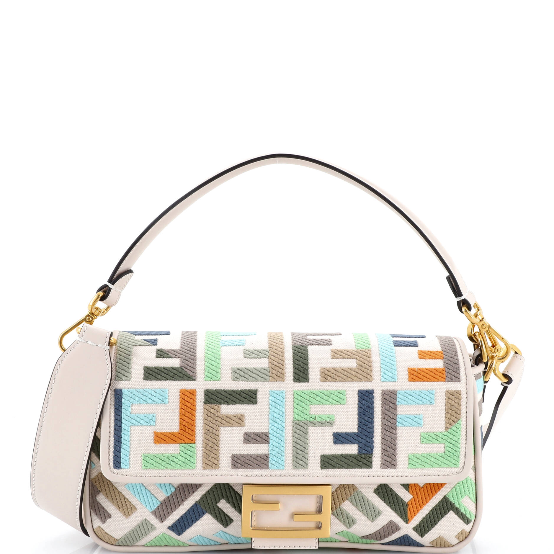 Baguette NM Bag Zucca Embroidered Canvas Medium