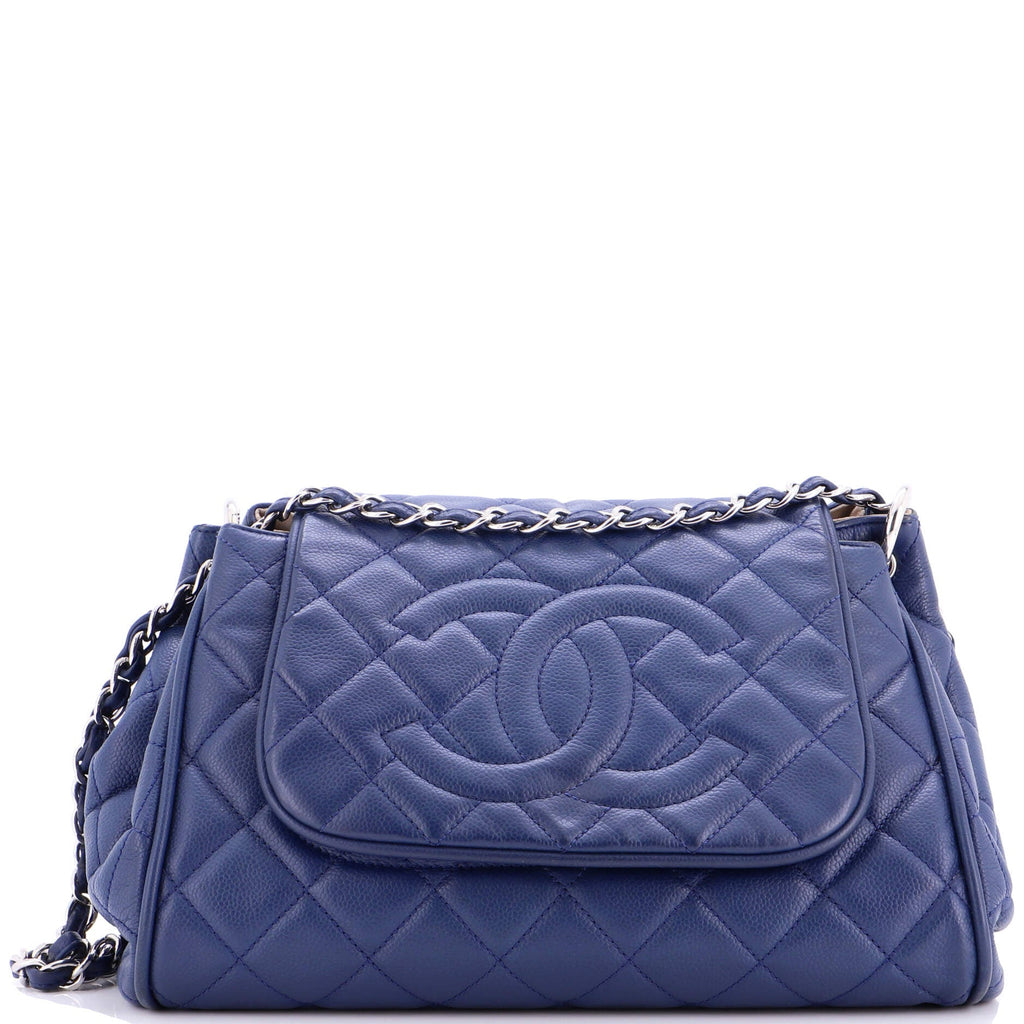 Timeless Accordion Flap Bag Quilted Caviar