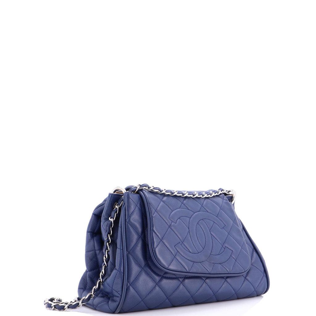 Timeless Accordion Flap Bag Quilted Caviar