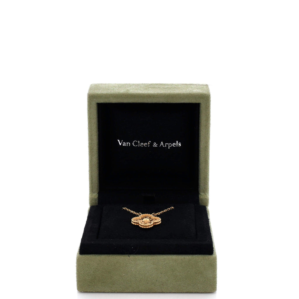 Vintage Alhambra Pendant Necklace 18K Yellow Gold