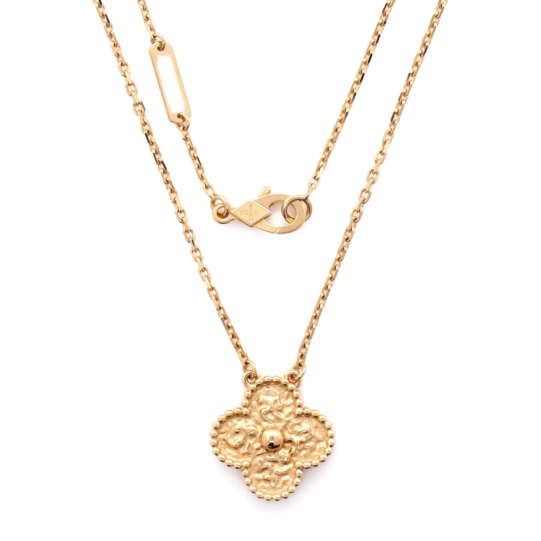 Vintage Alhambra Pendant Necklace 18K Yellow Gold