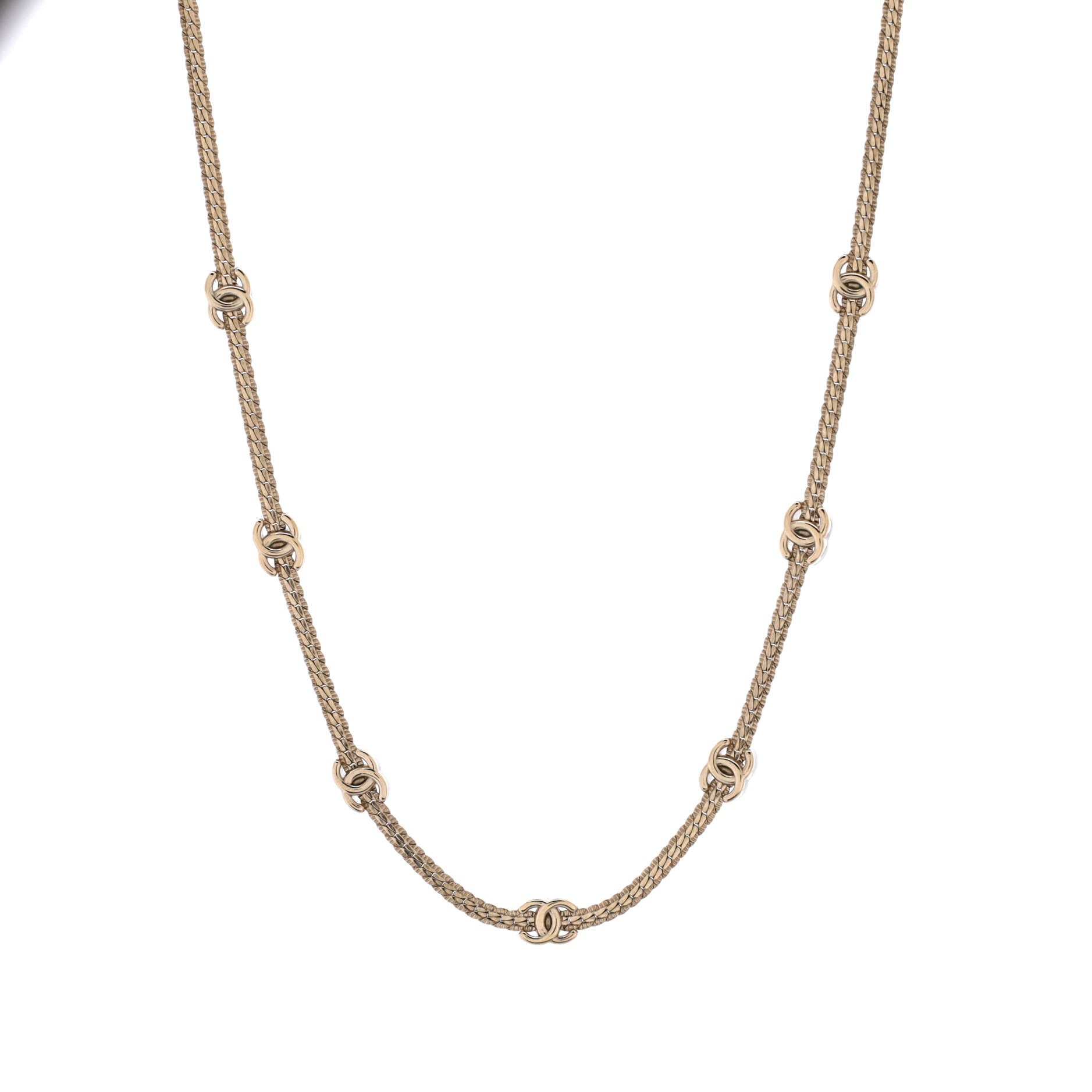 Multiple Mini CC Chain Necklace Metal