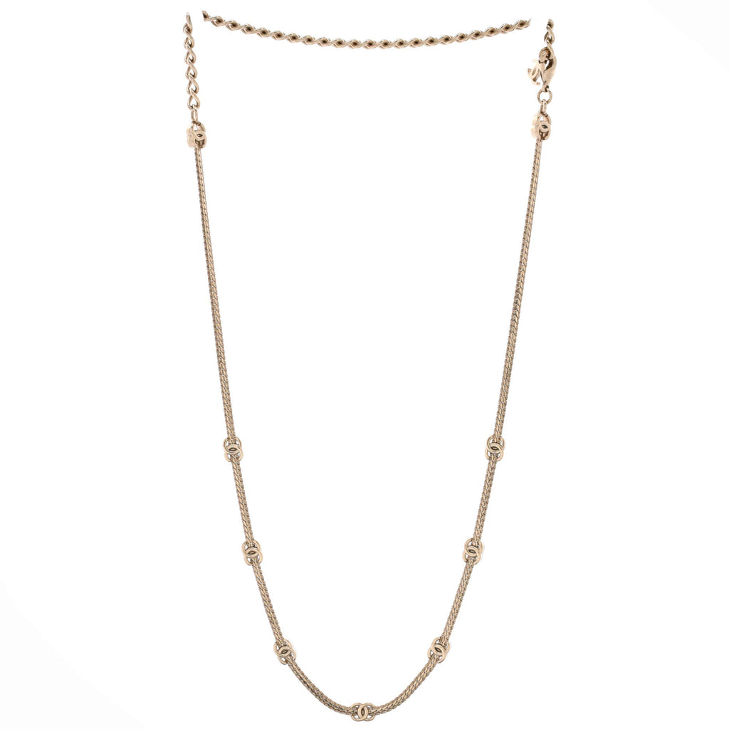 Multiple Mini CC Chain Necklace Metal